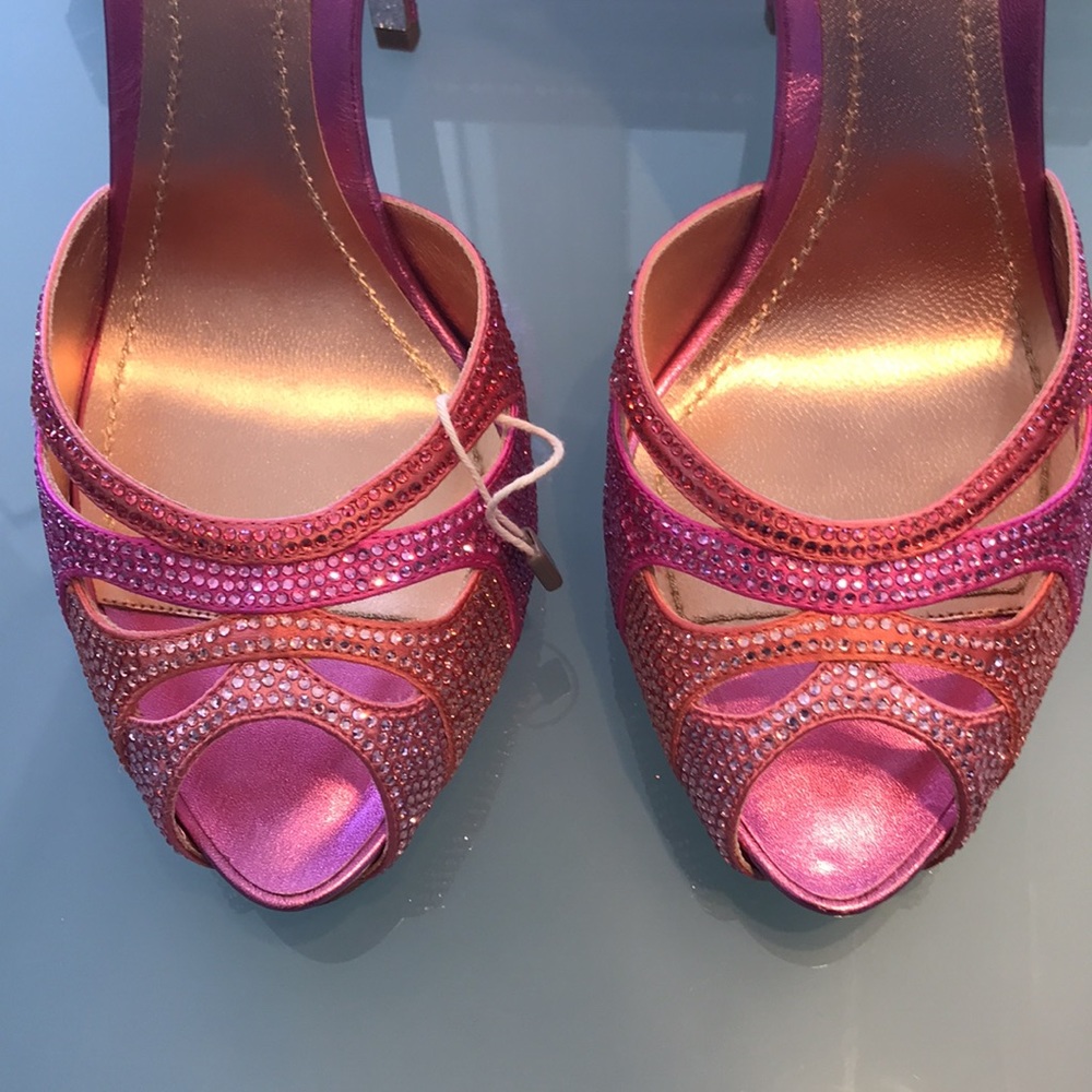 Rene caovilla Sandals size 40 pink orange Crystals - Picture 2 of 9